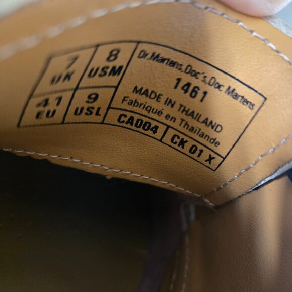 Dr Martens 1461 Cream 3 Hole Oxford Shoes, size 41EU/ 10 - Picture 6 of 10